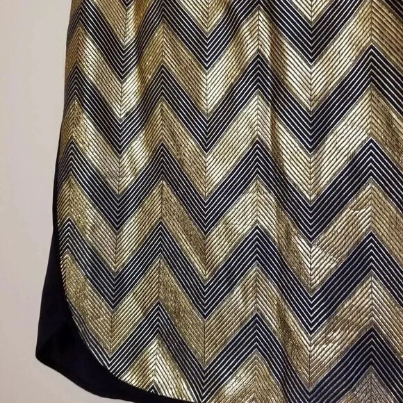 J Crew Navy & Gold Chevron Gilded Tank Blouse - Picture 5 of 7